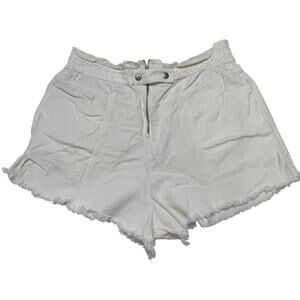 SEA New York White Cream Nyla Twill Shorts Size 16 Raw Hem Elastic Waist